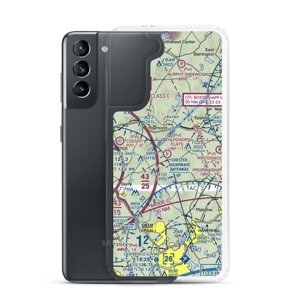 Heaton Airport (NH61) VFR Sectional Samsung Case Samsung Galaxy S21 model shown