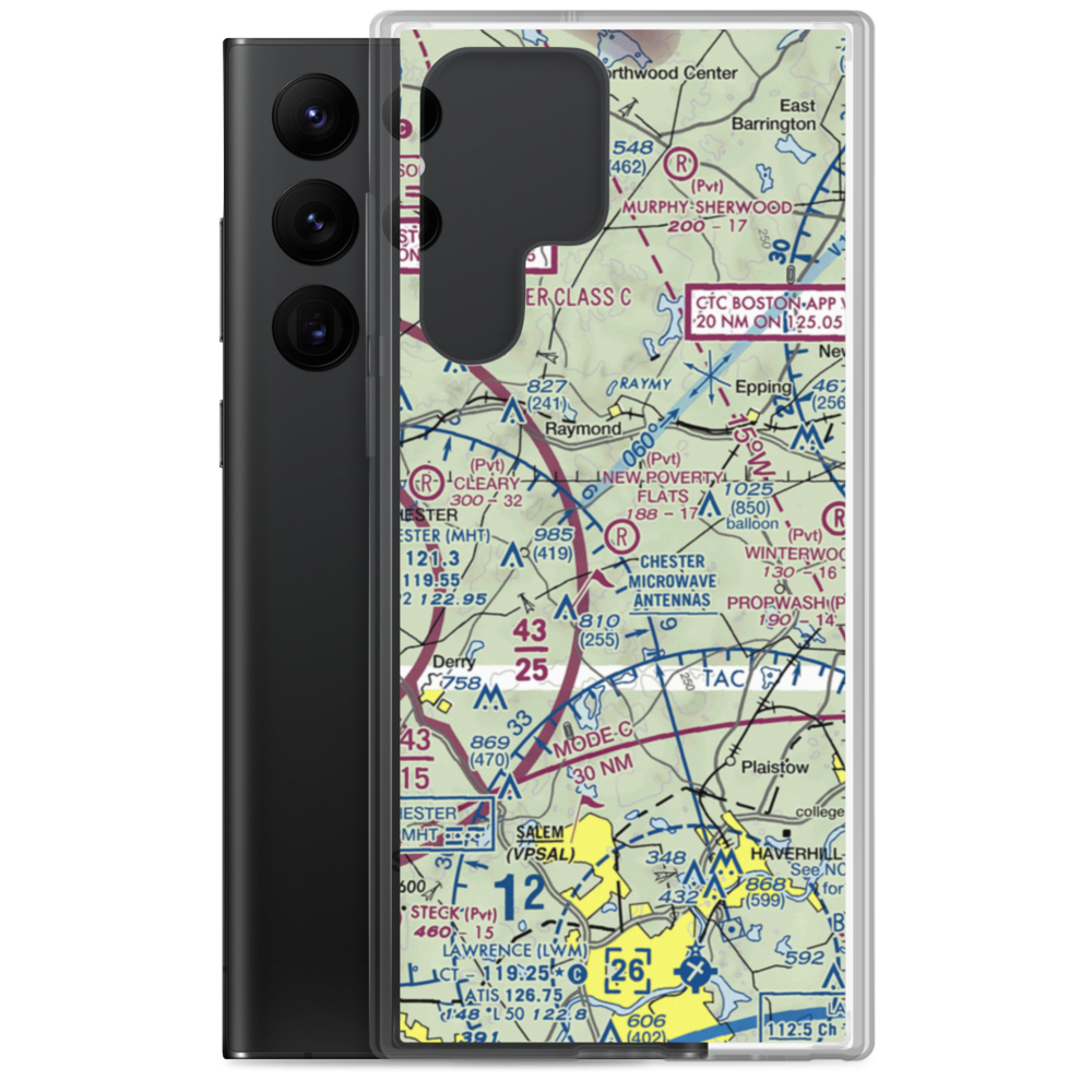 Heaton Airport (NH61) VFR Sectional Samsung Case Samsung Galaxy S22 Ultra model shown