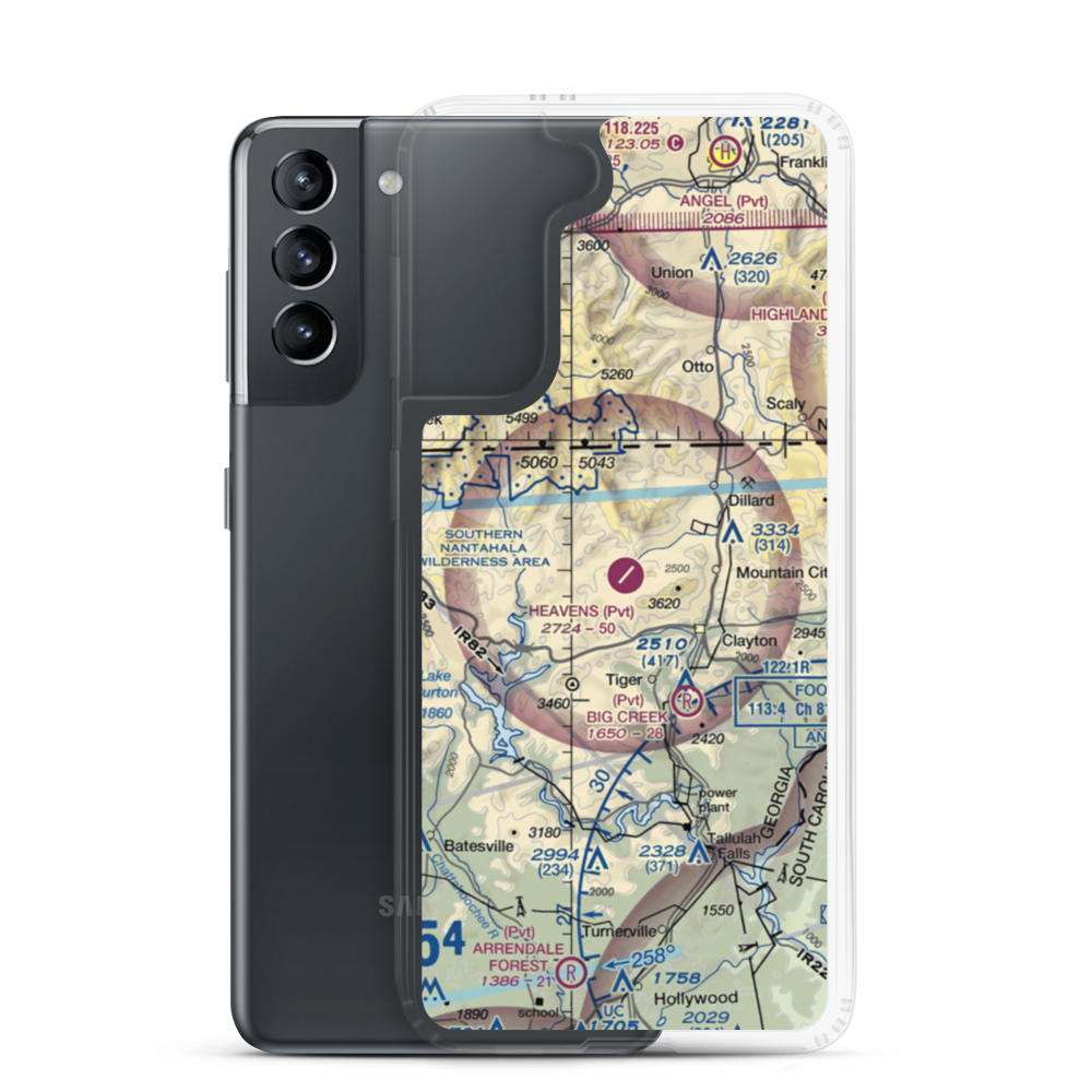 Heaven's Landing Airport (GE99) VFR Sectional Samsung Case Samsung Galaxy S21 model shown