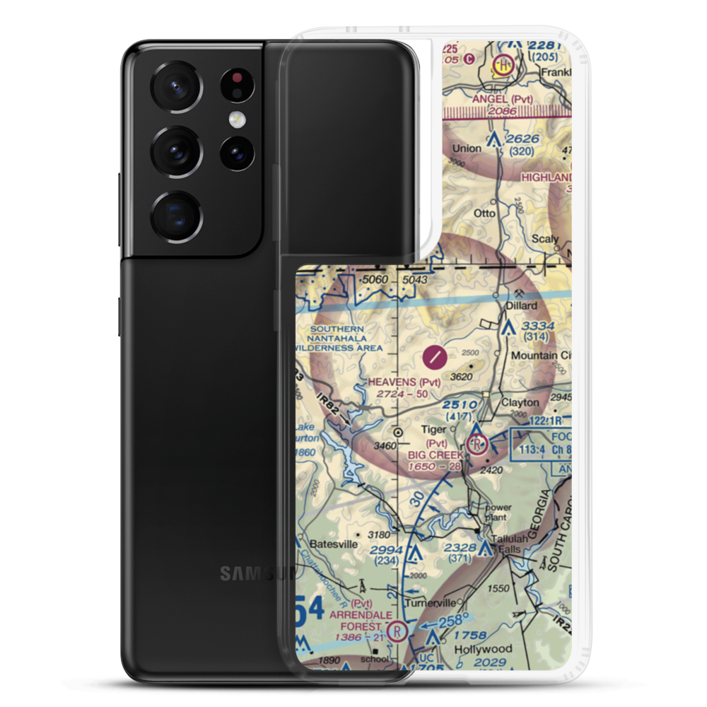 Heaven's Landing Airport (GE99) VFR Sectional Samsung Case Samsung Galaxy S21 Ultra model shown