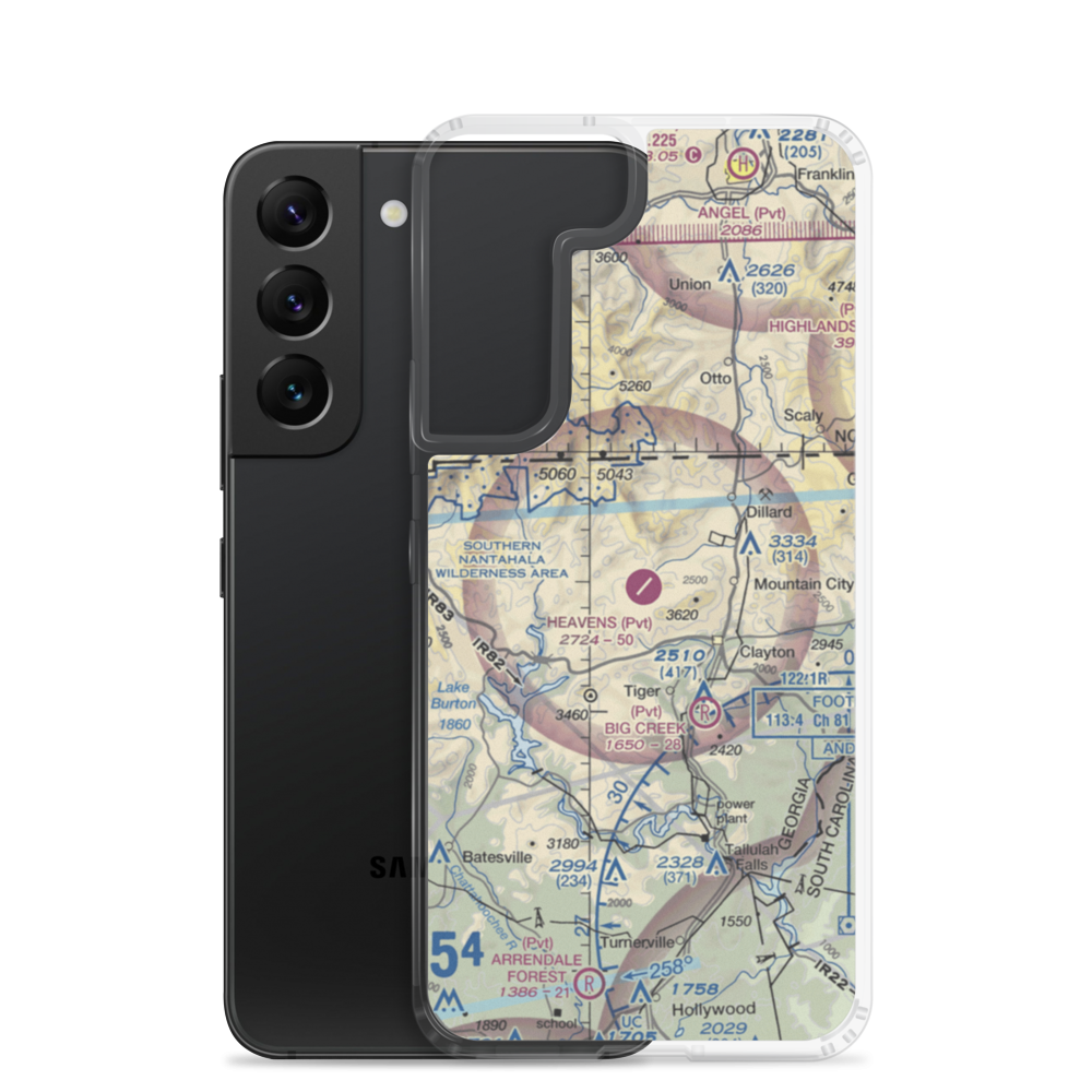 Heaven's Landing Airport (GE99) VFR Sectional Samsung Case Samsung Galaxy S22 model shown