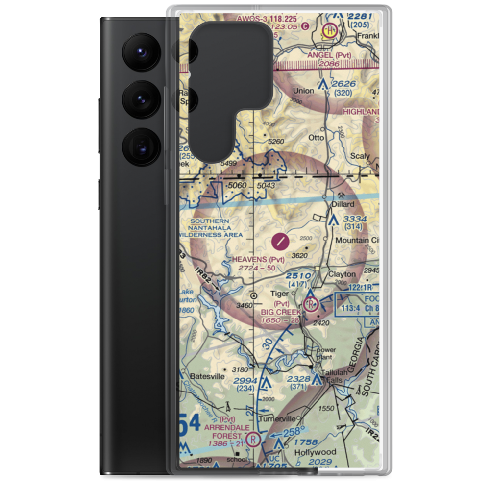 Heaven's Landing Airport (GE99) VFR Sectional Samsung Case Samsung Galaxy S22 Ultra model shown