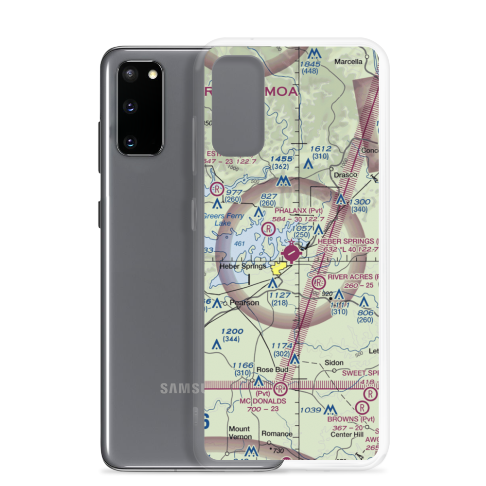 Heber Springs Municipal Airport (HBZ) VFR Sectional Samsung Case Samsung Galaxy S20 model shown