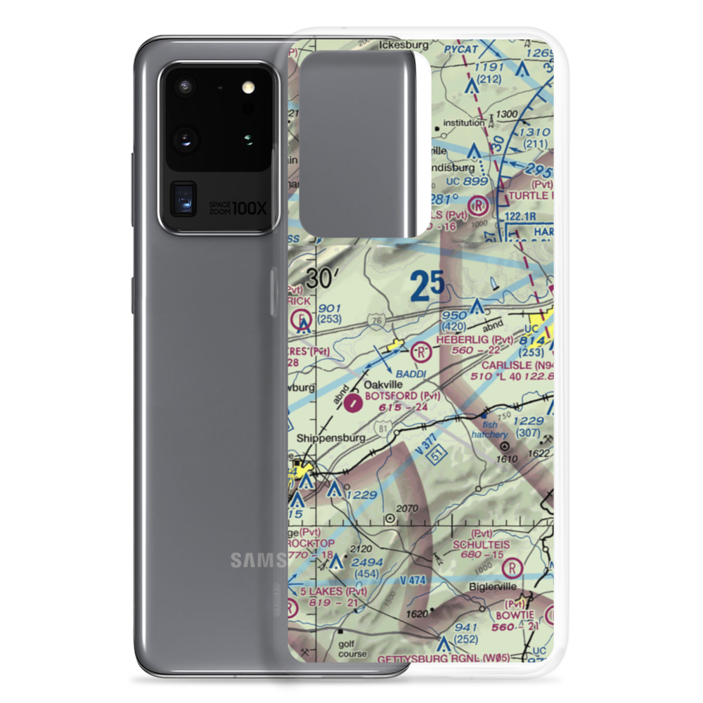 Heberlig Airport (PS02) VFR Sectional Samsung Case Samsung Galaxy S20 Ultra model shown