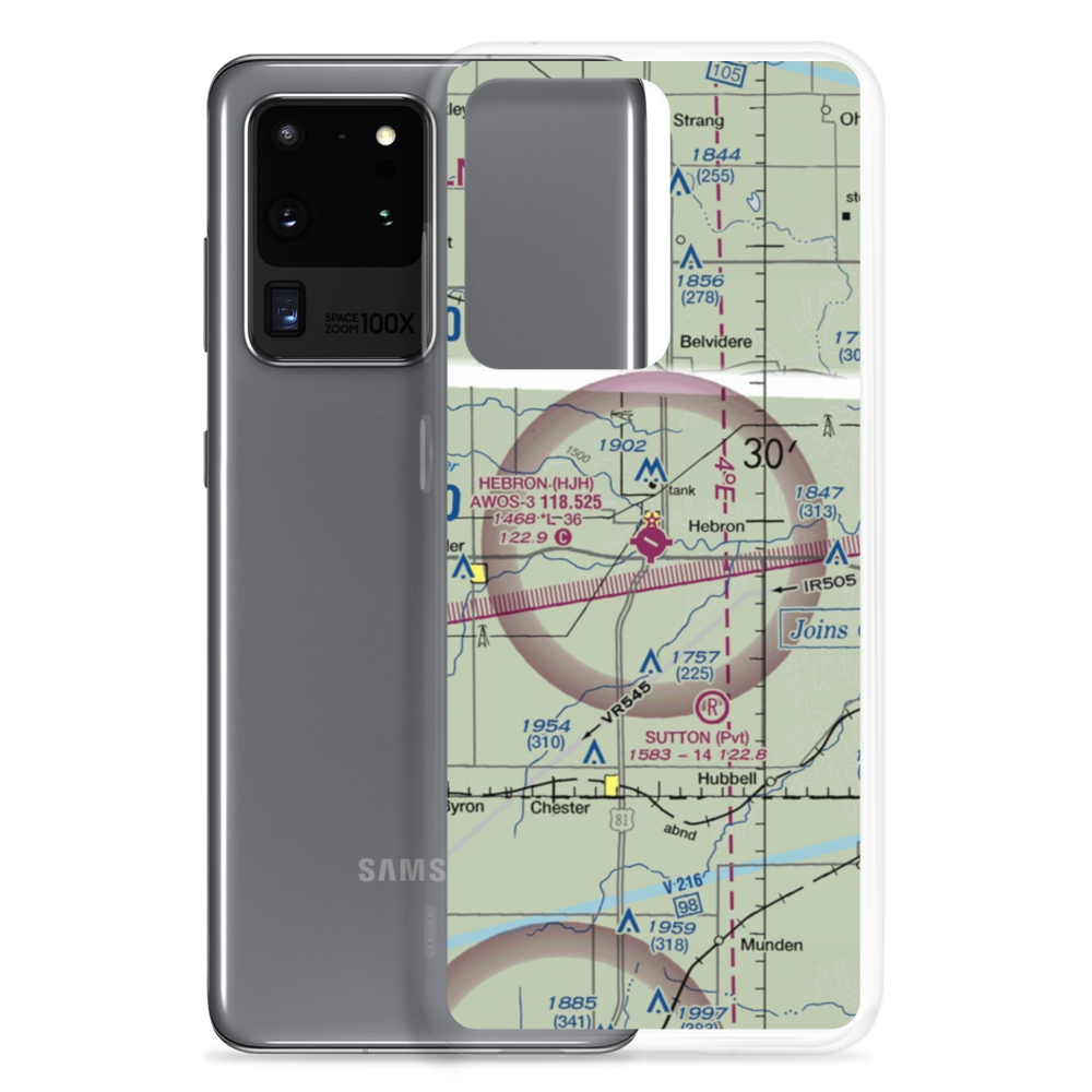 Hebron Municipal Airport (HJH) VFR Sectional Samsung Case Samsung Galaxy S20 Ultra model shown
