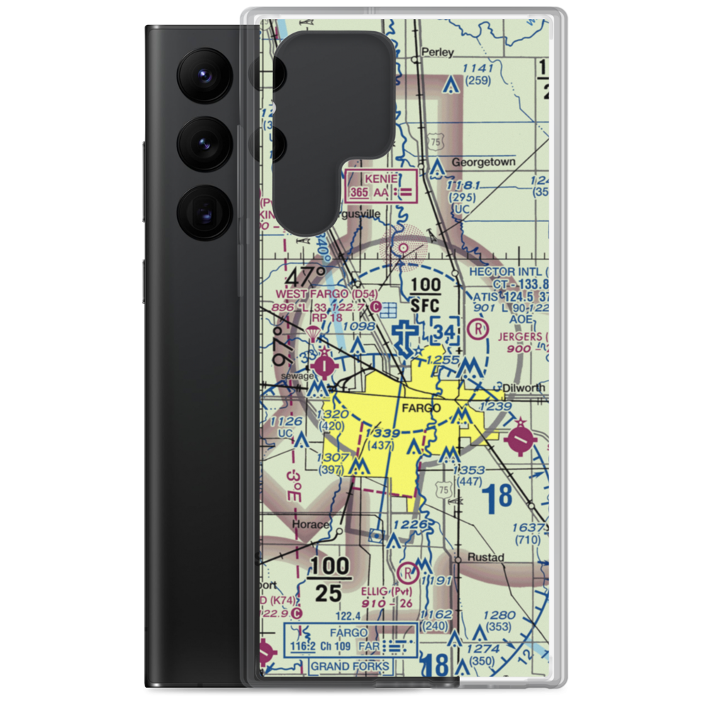 Hector International Airport (FAR) VFR Sectional Samsung Case Samsung Galaxy S22 Ultra model shown