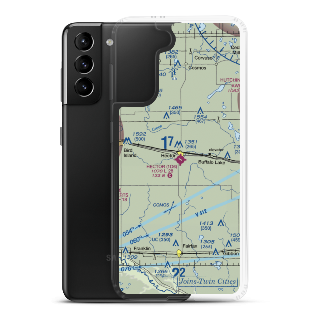 Hector Municipal Airport (1D6) VFR Sectional Samsung Case Samsung Galaxy S21 Plus model shown