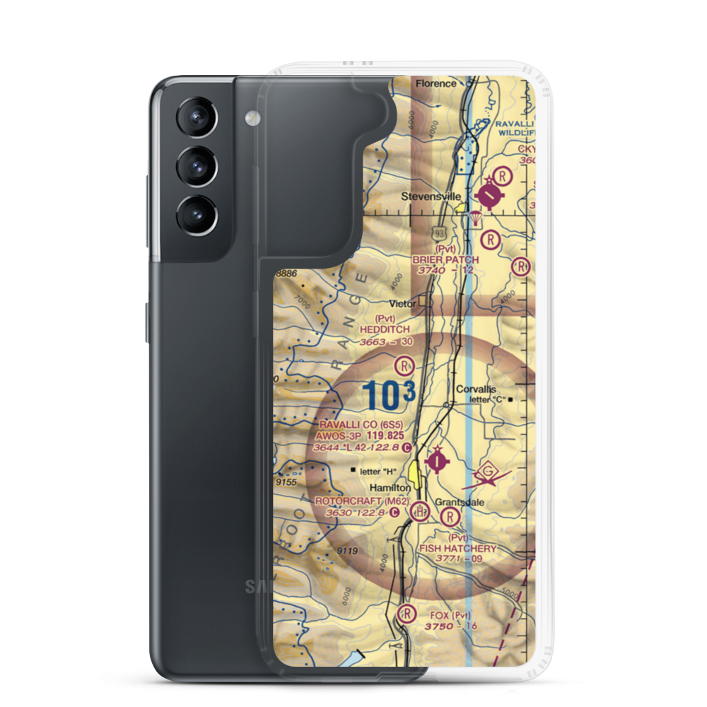 Hedditch Airport (MT72) VFR Sectional Samsung Case Samsung Galaxy S21 model shown