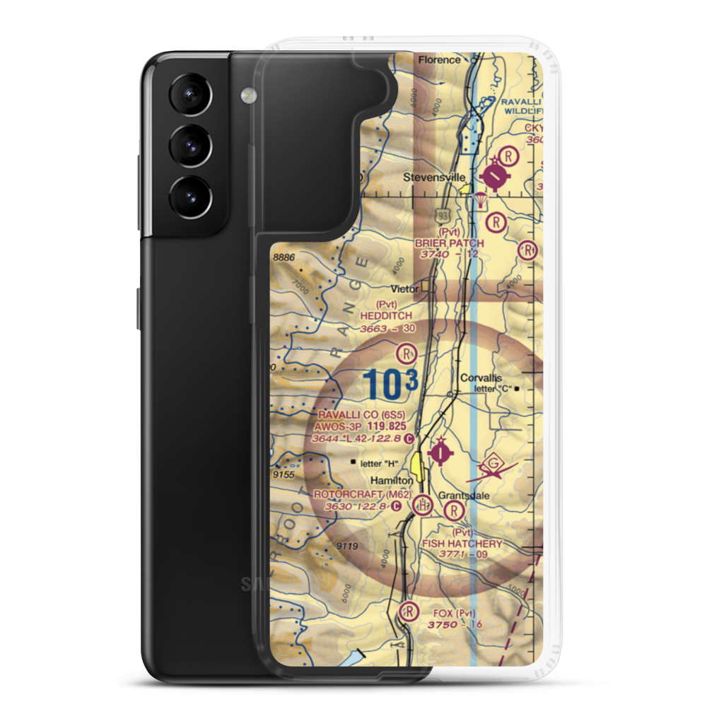 Hedditch Airport (MT72) VFR Sectional Samsung Case Samsung Galaxy S21 Plus model shown