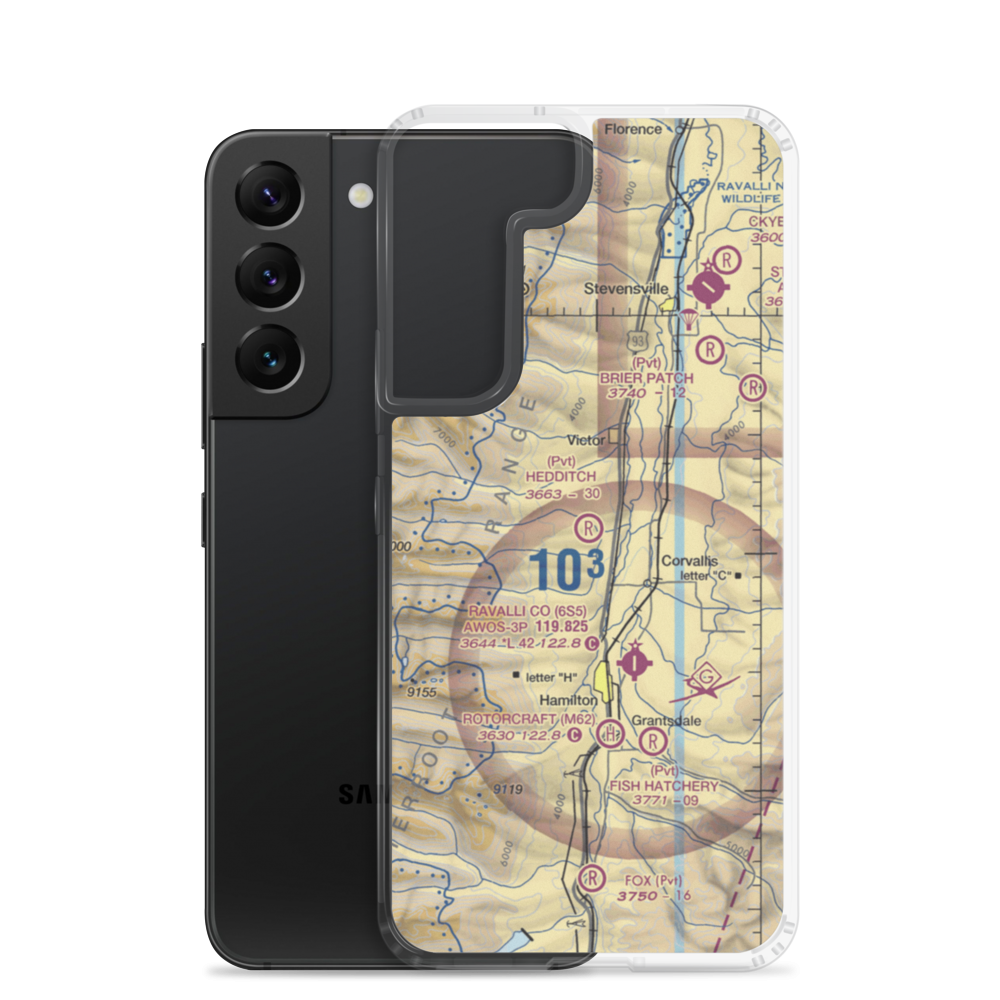 Hedditch Airport (MT72) VFR Sectional Samsung Case Samsung Galaxy S22 model shown