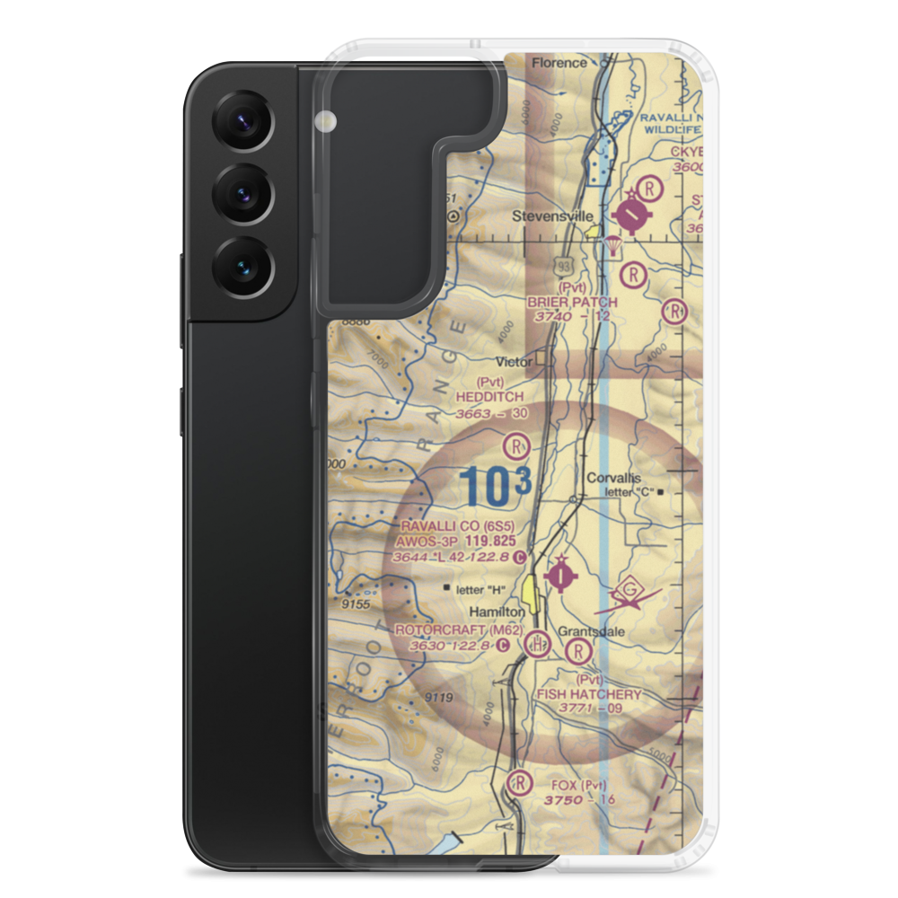 Hedditch Airport (MT72) VFR Sectional Samsung Case Samsung Galaxy S22 Plus model shown
