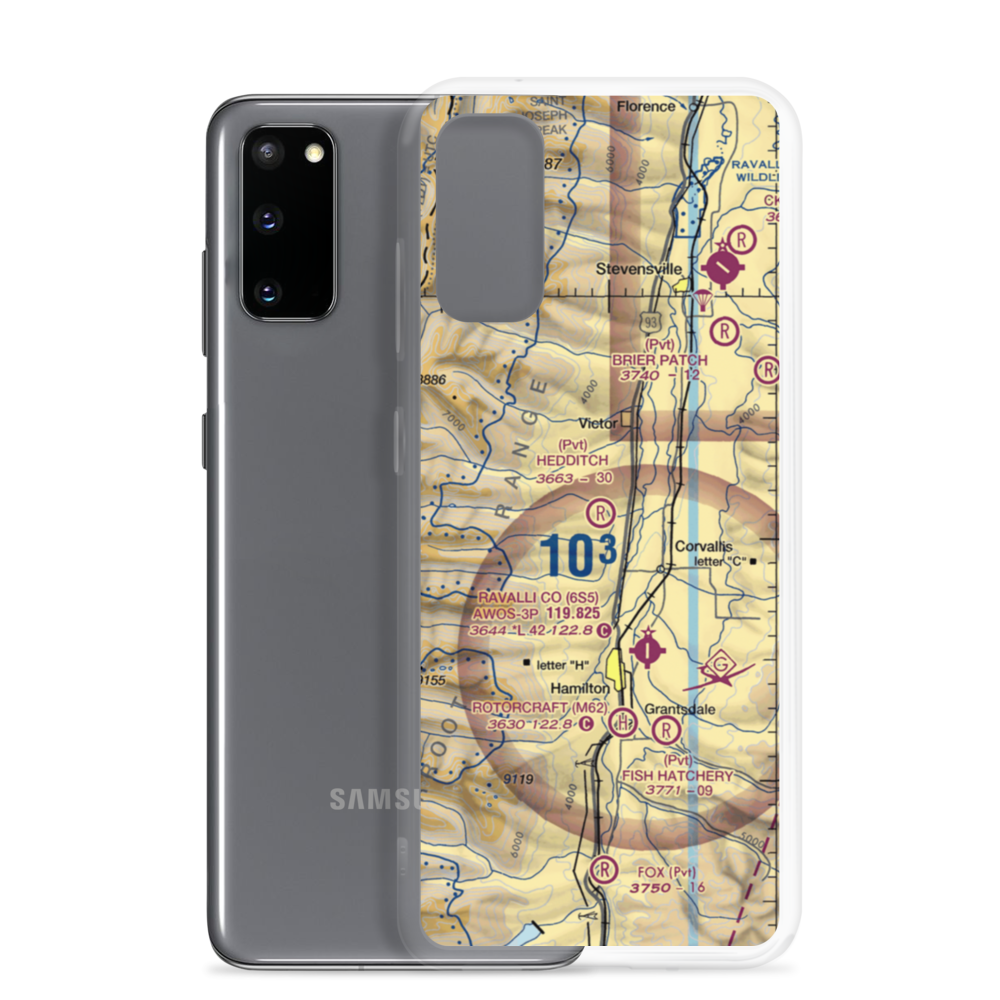 Hedditch Airport (MT72) VFR Sectional Samsung Case Samsung Galaxy S20 model shown