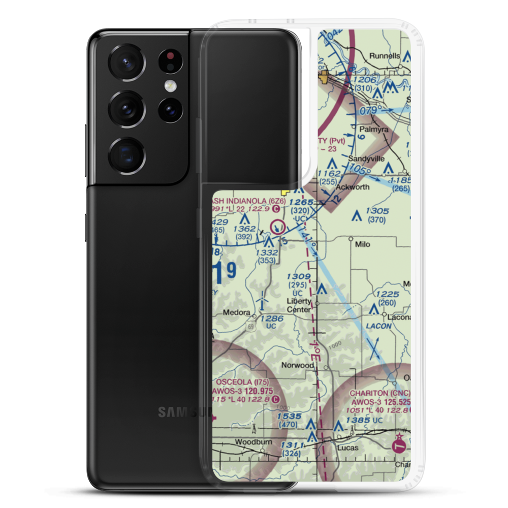 Hedgewood Landing Airport (IA86) VFR Sectional Samsung Case Samsung Galaxy S21 Ultra model shown