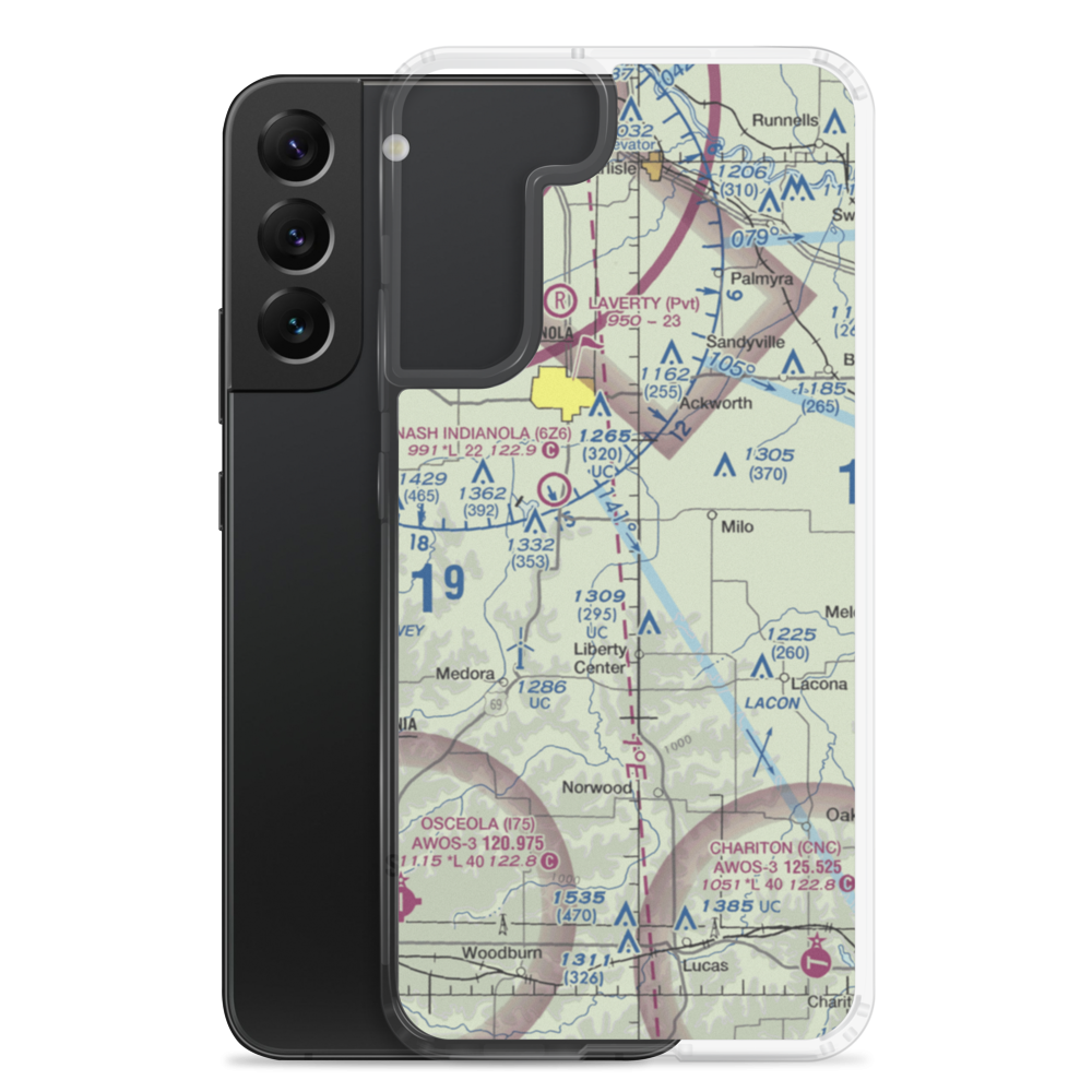 Hedgewood Landing Airport (IA86) VFR Sectional Samsung Case Samsung Galaxy S22 Plus model shown