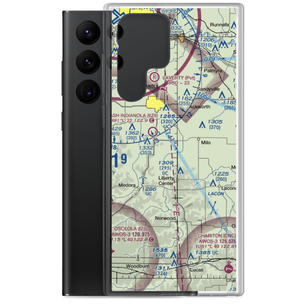 Hedgewood Landing Airport (IA86) VFR Sectional Samsung Case Samsung Galaxy S22 Ultra model shown