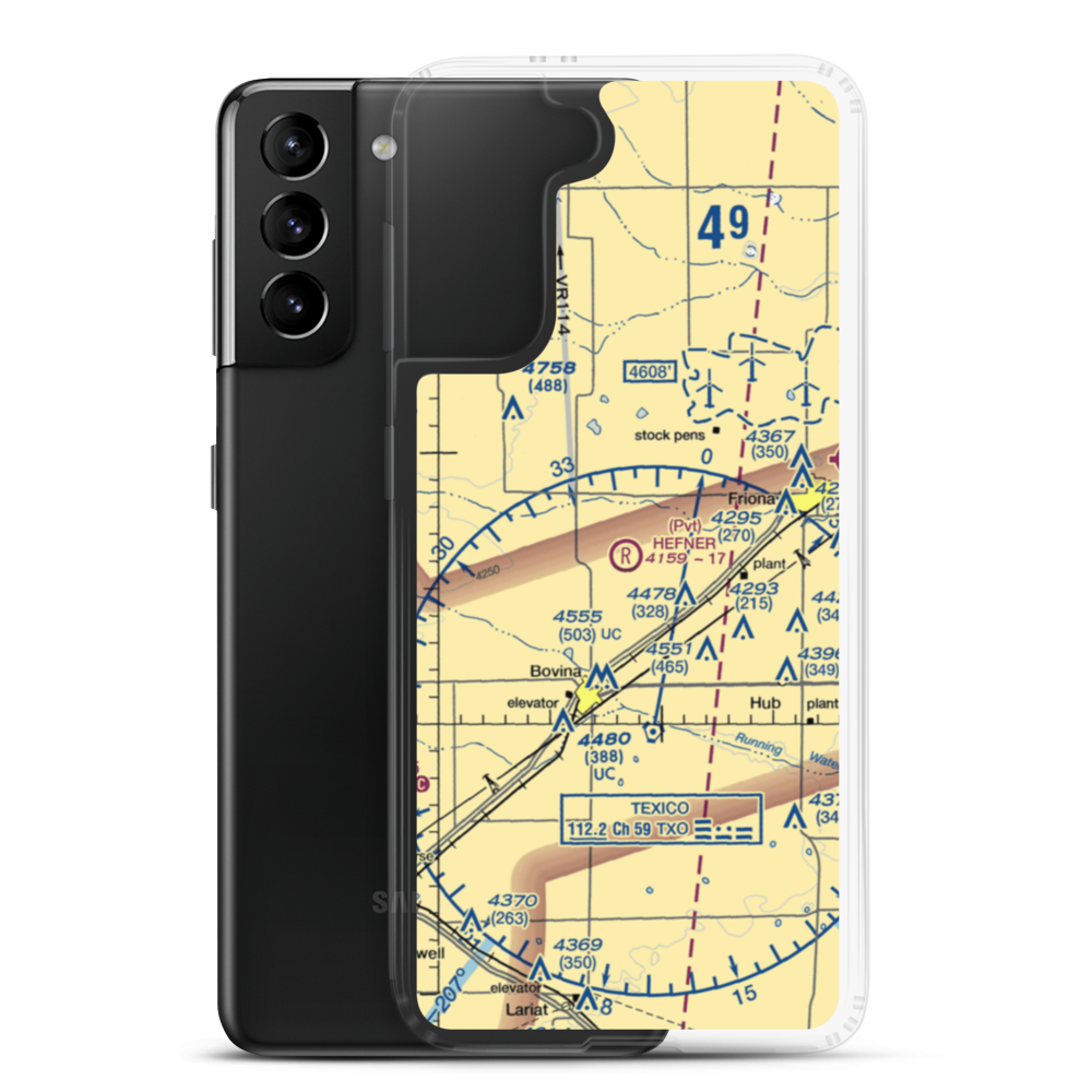 Hefner Farms Airport (7TS9) VFR Sectional Samsung Case Samsung Galaxy S21 Plus model shown