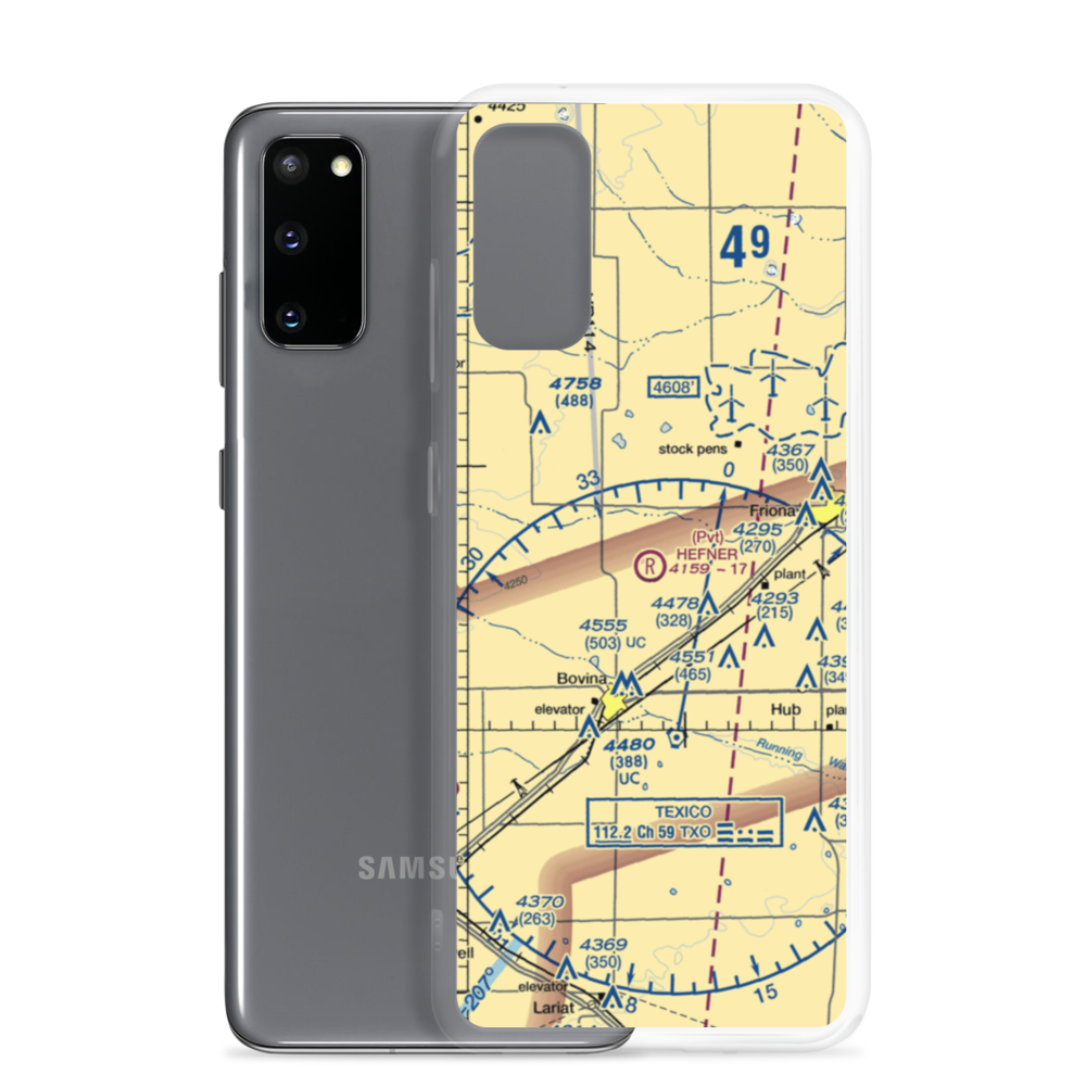 Hefner Farms Airport (7TS9) VFR Sectional Samsung Case Samsung Galaxy S20 model shown