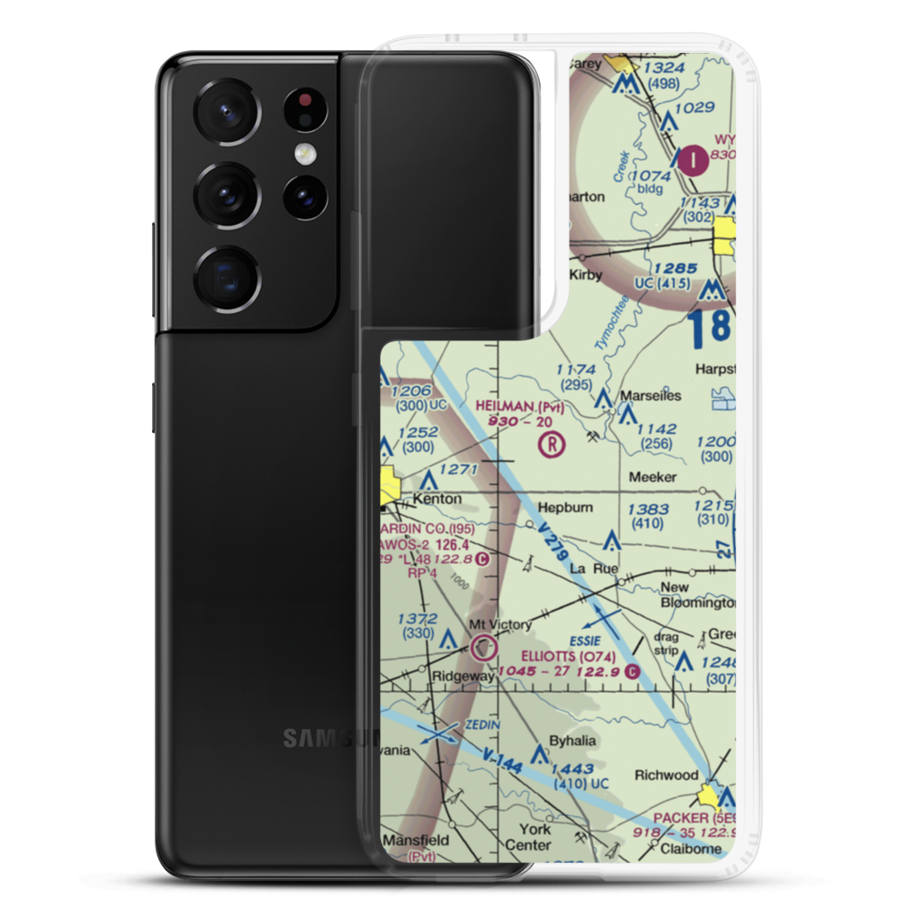 Heilman Airport (14OH) VFR Sectional Samsung Case Samsung Galaxy S21 Ultra model shown
