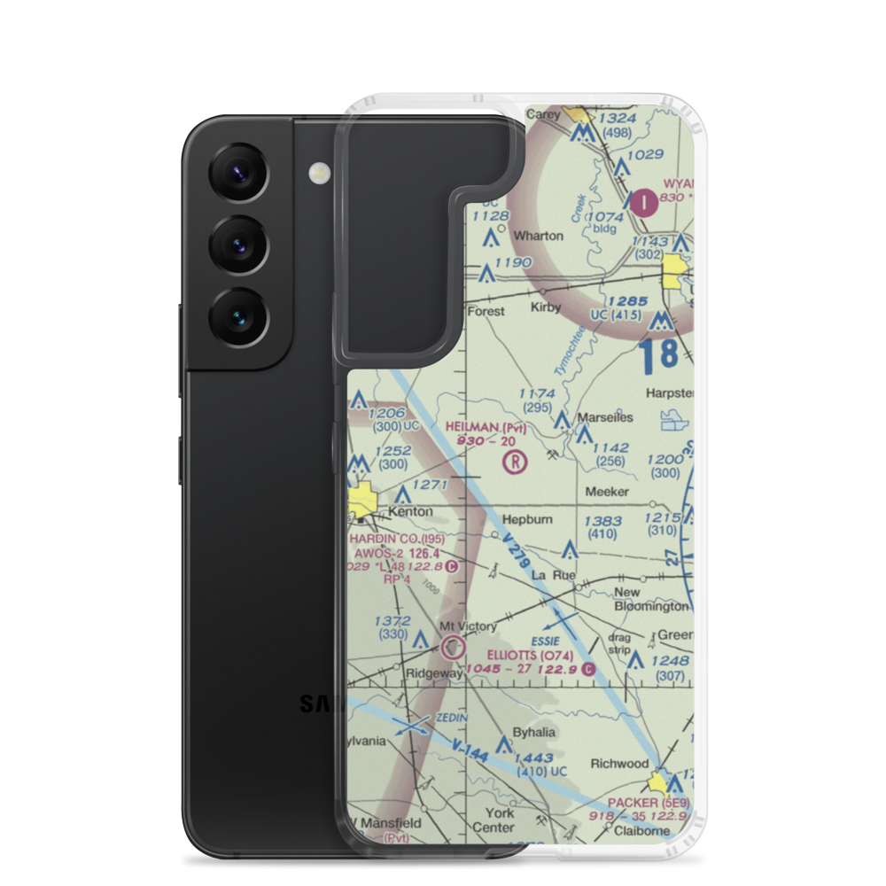 Heilman Airport (14OH) VFR Sectional Samsung Case Samsung Galaxy S22 model shown