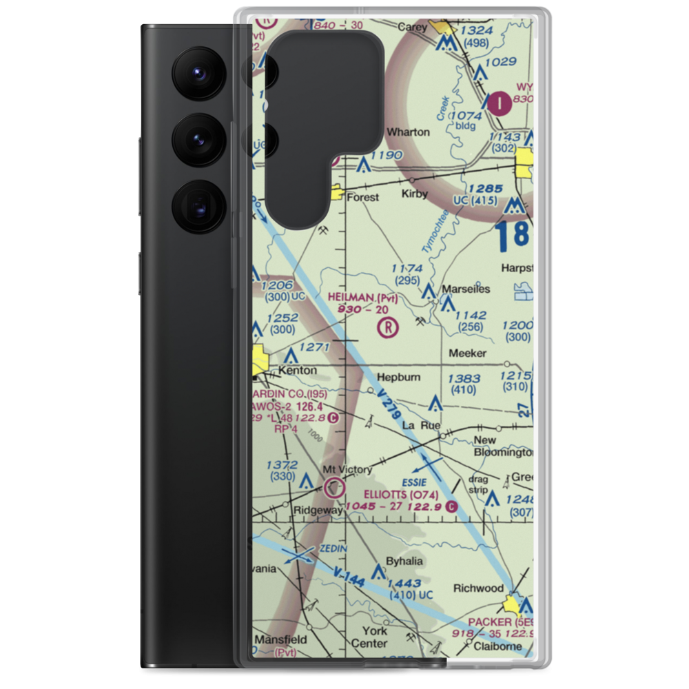 Heilman Airport (14OH) VFR Sectional Samsung Case Samsung Galaxy S22 Ultra model shown