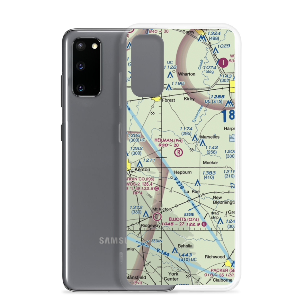 Heilman Airport (14OH) VFR Sectional Samsung Case Samsung Galaxy S20 model shown