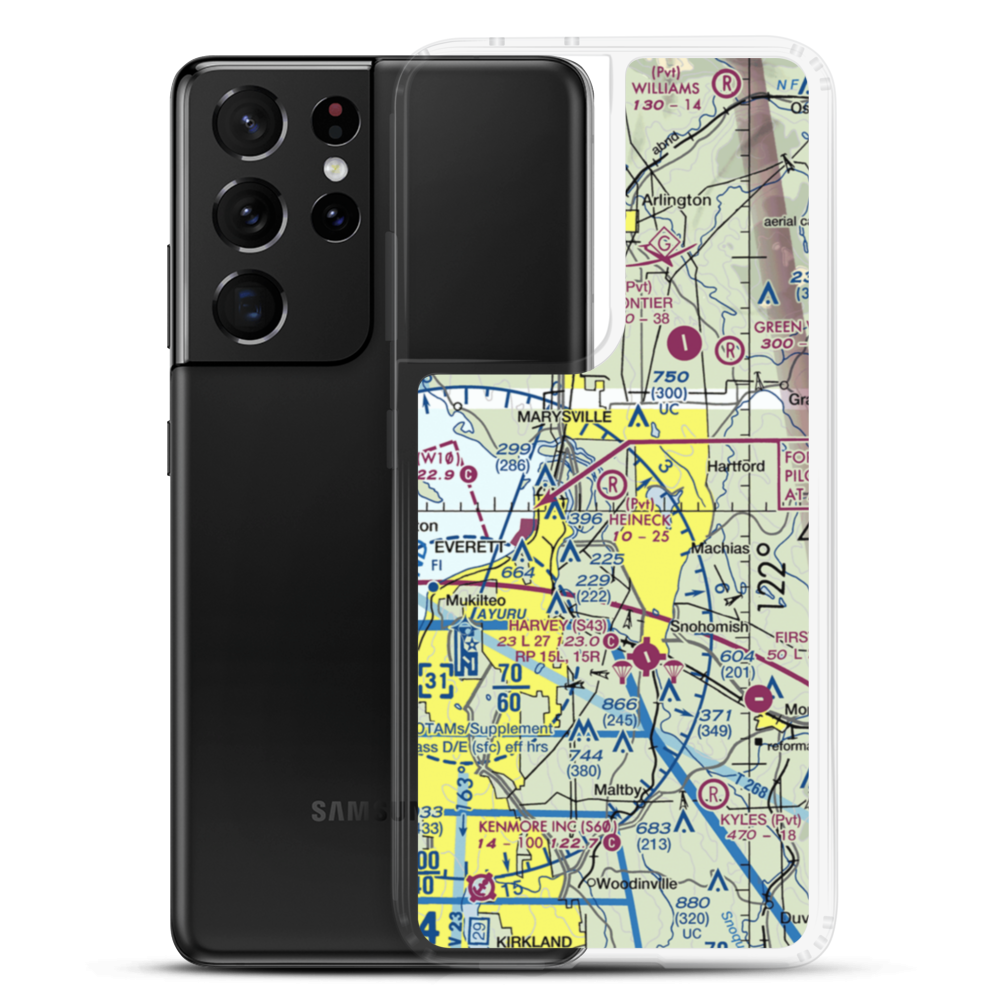 Heineck Farm Airport (76WA) VFR Sectional Samsung Case Samsung Galaxy S21 Ultra model shown