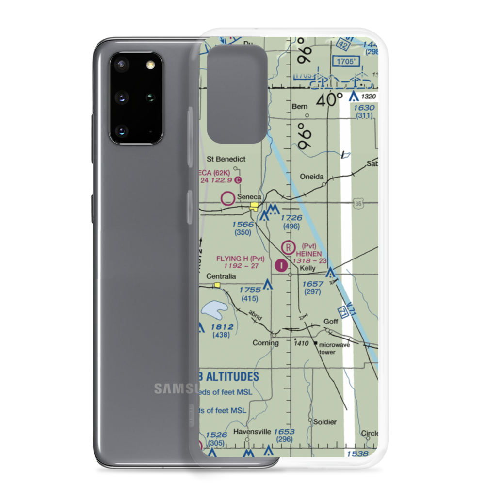 Heinen Airport (63KS) VFR Sectional Samsung Case Samsung Galaxy S20 Plus model shown