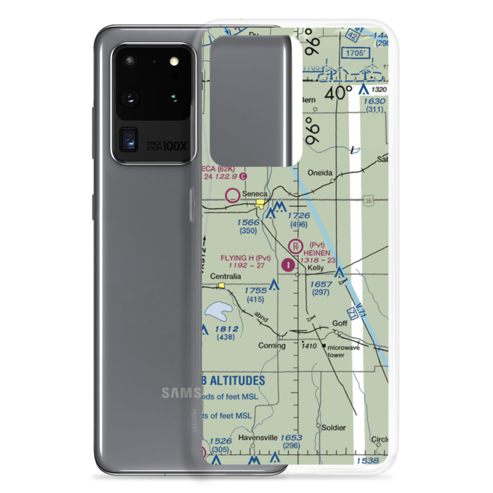 Heinen Airport (63KS) VFR Sectional Samsung Case Samsung Galaxy S20 Ultra model shown