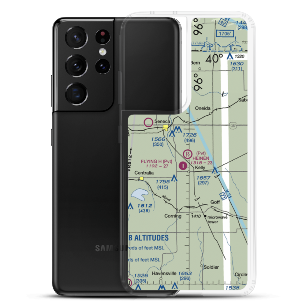 Heinen Airport (63KS) VFR Sectional Samsung Case Samsung Galaxy S21 Ultra model shown