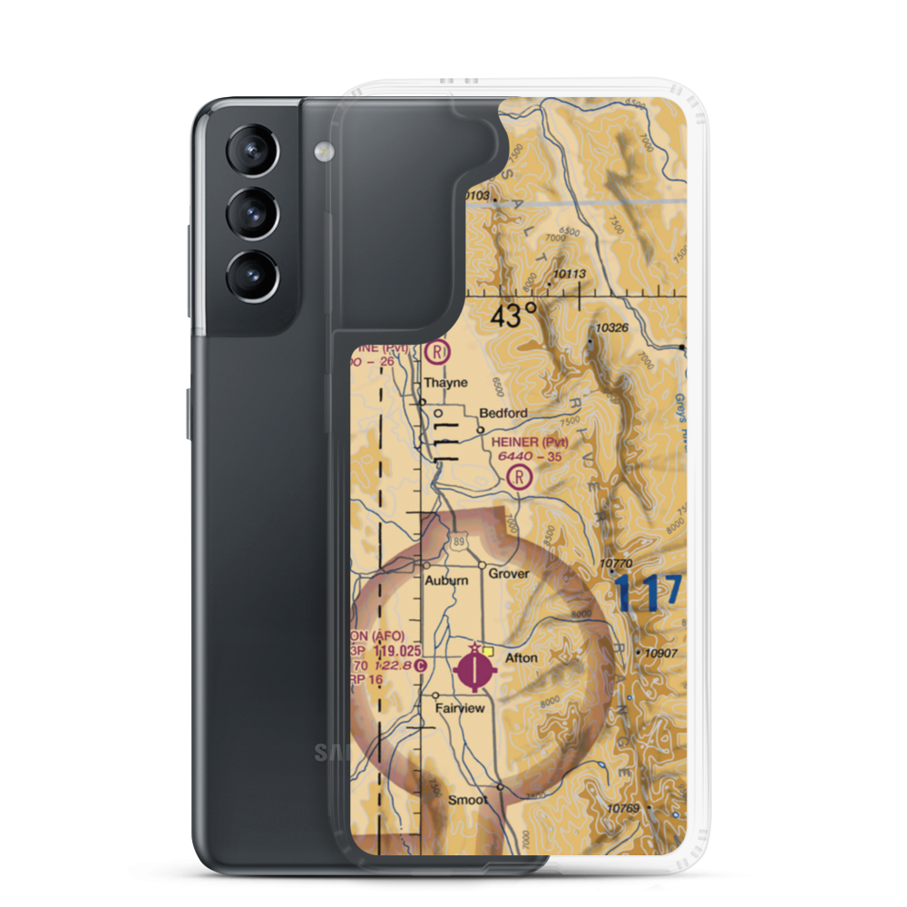 Heiner Airport (WY60) VFR Sectional Samsung Case Samsung Galaxy S21 model shown