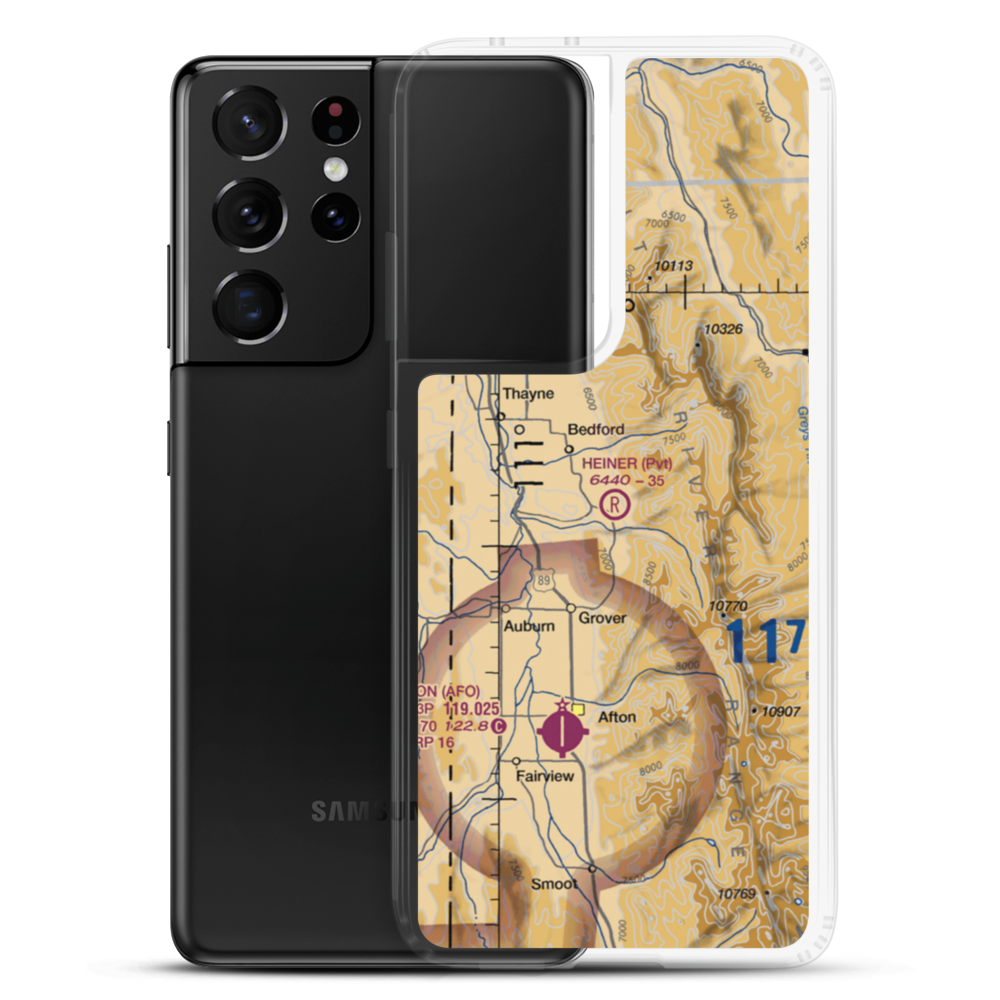 Heiner Airport (WY60) VFR Sectional Samsung Case Samsung Galaxy S21 Ultra model shown
