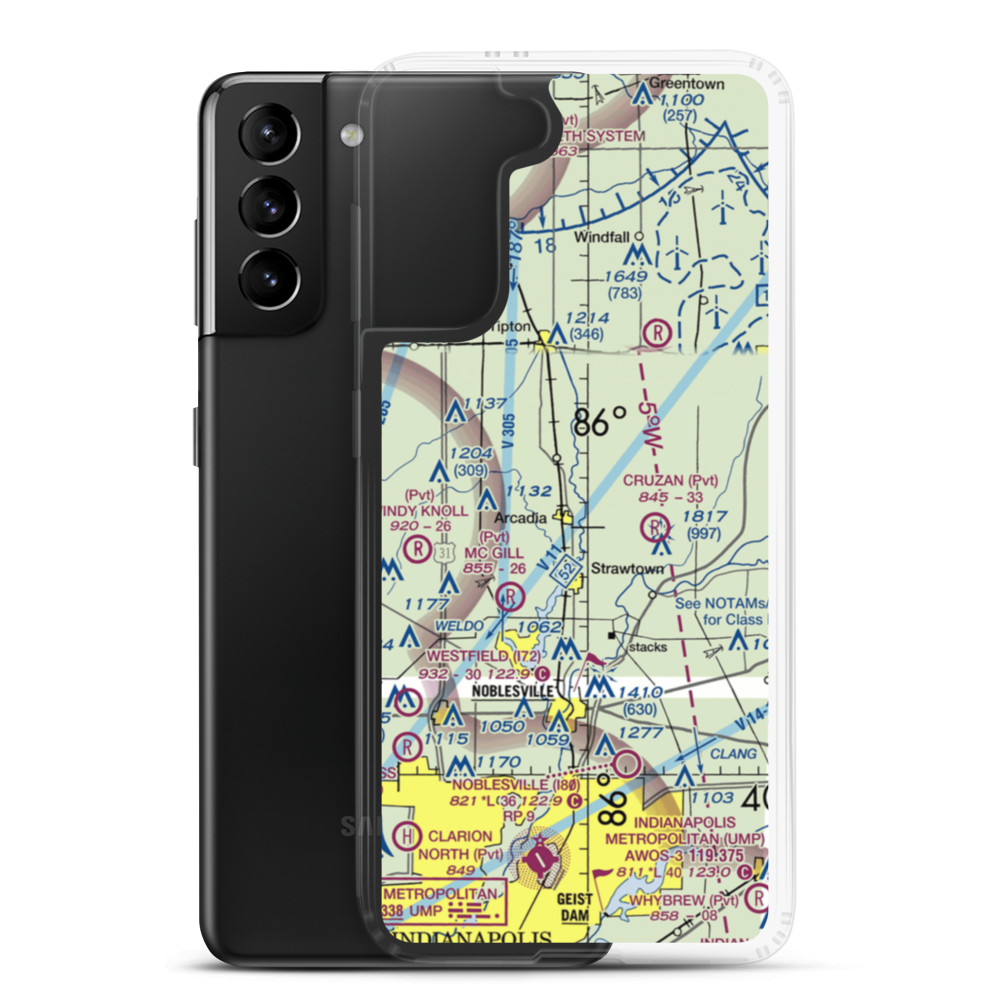 Heinzman Airport (03IN) VFR Sectional Samsung Case Samsung Galaxy S21 Plus model shown