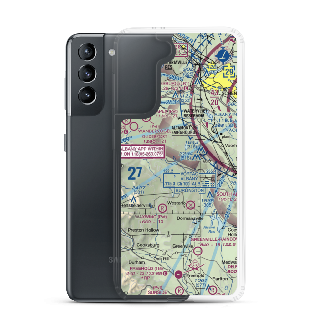 Heldeberg Airstrip (NY81) VFR Sectional Samsung Case Samsung Galaxy S21 model shown