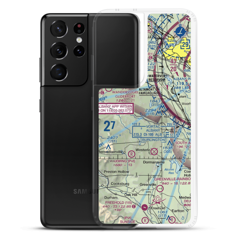 Heldeberg Airstrip (NY81) VFR Sectional Samsung Case Samsung Galaxy S21 Ultra model shown