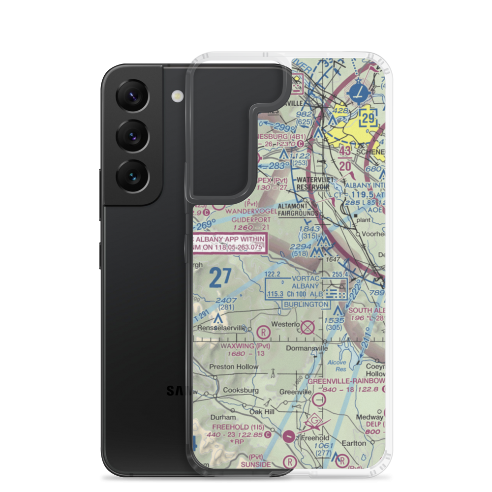 Heldeberg Airstrip (NY81) VFR Sectional Samsung Case Samsung Galaxy S22 model shown