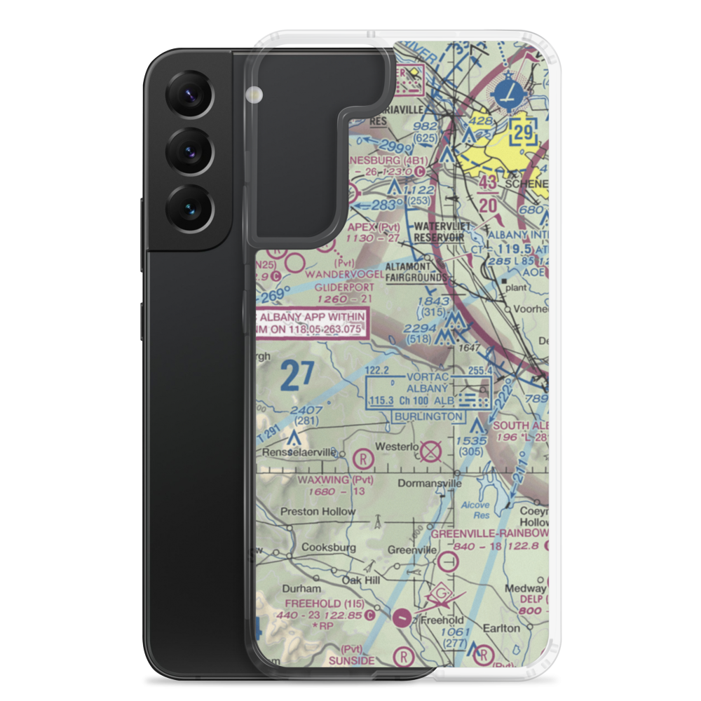 Heldeberg Airstrip (NY81) VFR Sectional Samsung Case Samsung Galaxy S22 Plus model shown