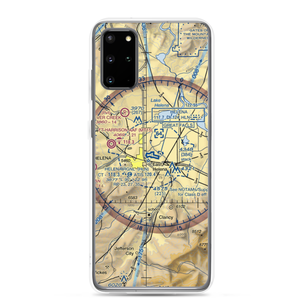 Helena Regional Airport (HLN) VFR Sectional Samsung Case Samsung Galaxy S20 Plus model shown