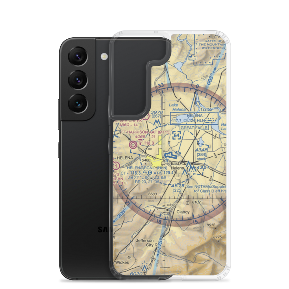 Helena Regional Airport (HLN) VFR Sectional Samsung Case Samsung Galaxy S22 model shown