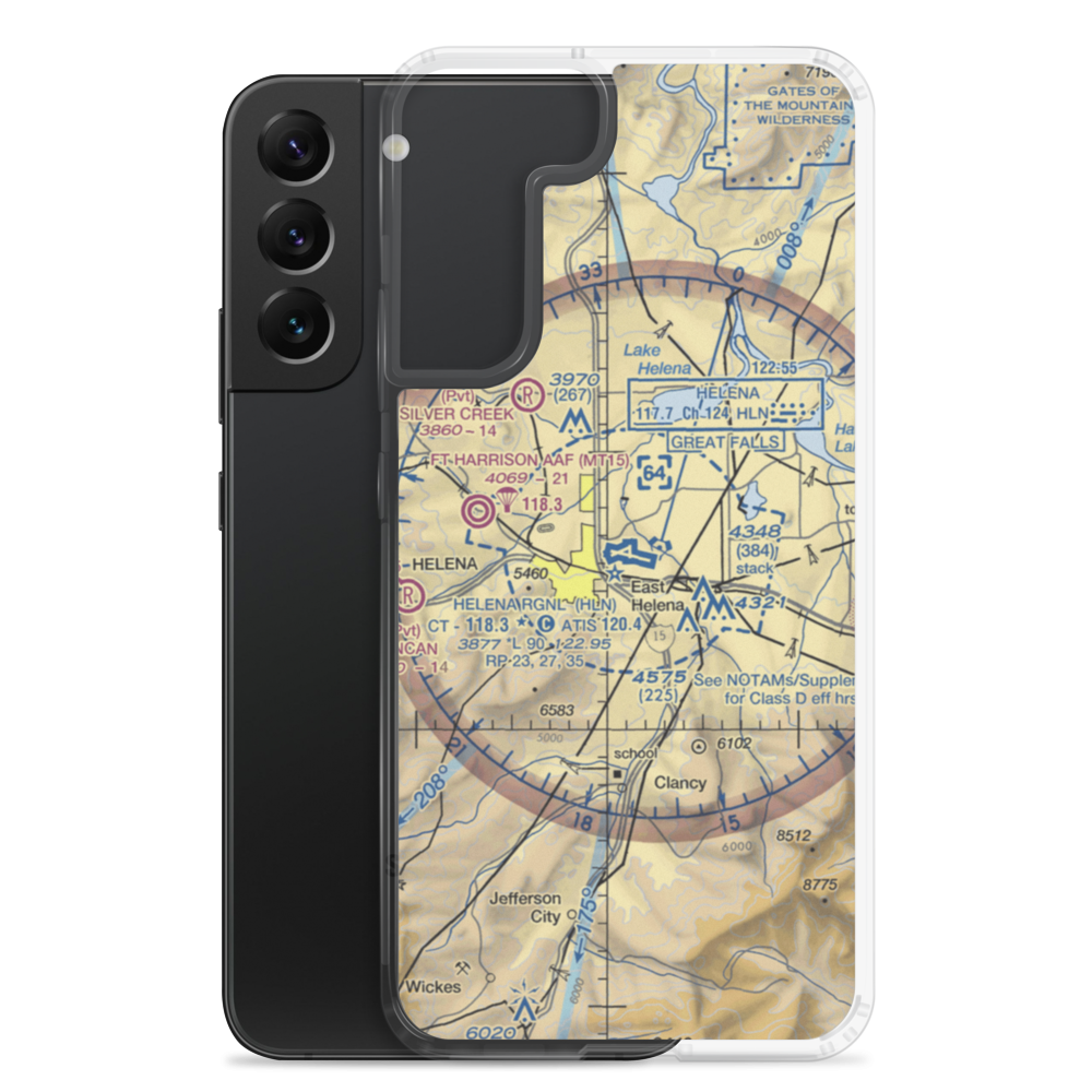 Helena Regional Airport (HLN) VFR Sectional Samsung Case Samsung Galaxy S22 Plus model shown