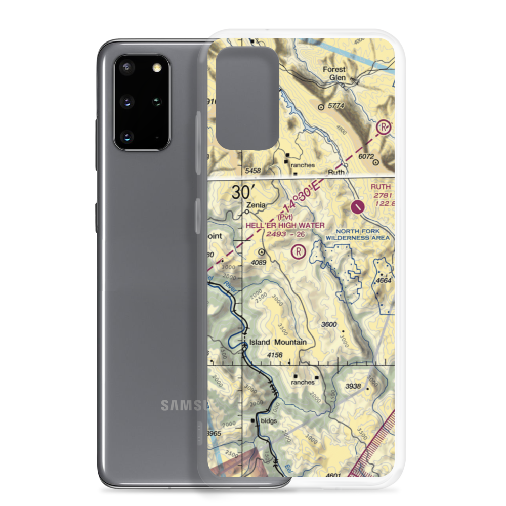 Hell'er High Water Airport (45CL) VFR Sectional Samsung Case Samsung Galaxy S20 Plus model shown