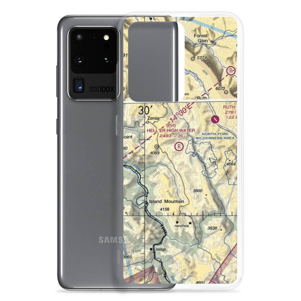 Hell'er High Water Airport (45CL) VFR Sectional Samsung Case Samsung Galaxy S20 Ultra model shown