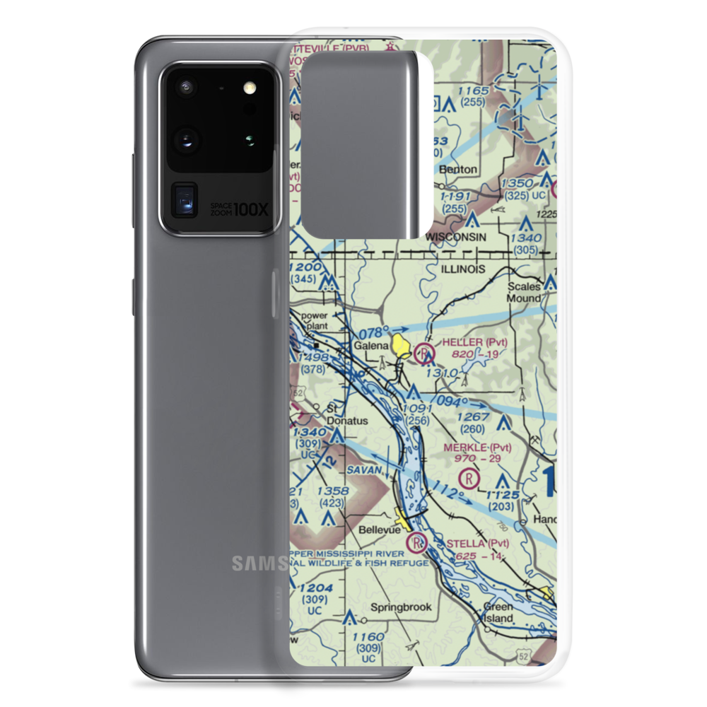 Heller Airport (22IL) VFR Sectional Samsung Case Samsung Galaxy S20 Ultra model shown
