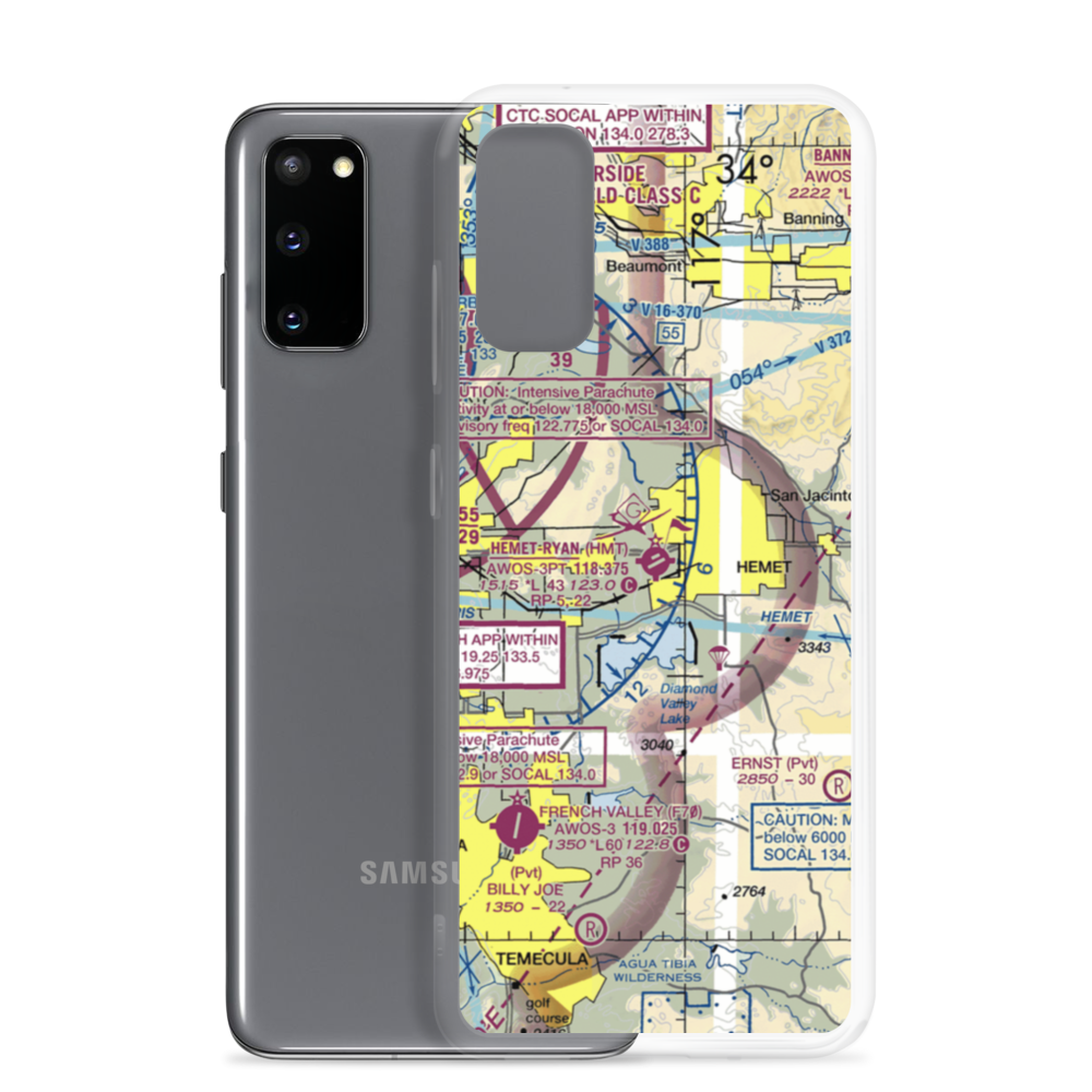 Hemet Ryan Airport (HMT) VFR Sectional Samsung Case Samsung Galaxy S20 model shown