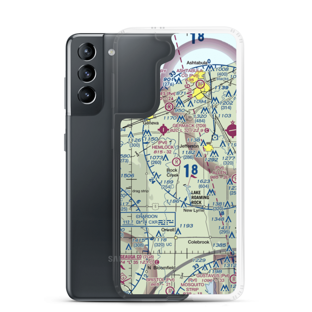 Hemlock Field (OA07) VFR Sectional Samsung Case Samsung Galaxy S21 model shown