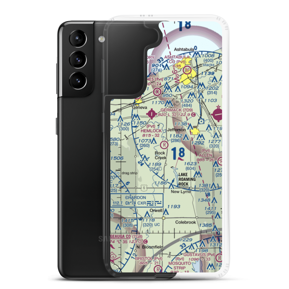 Hemlock Field (OA07) VFR Sectional Samsung Case Samsung Galaxy S21 Plus model shown