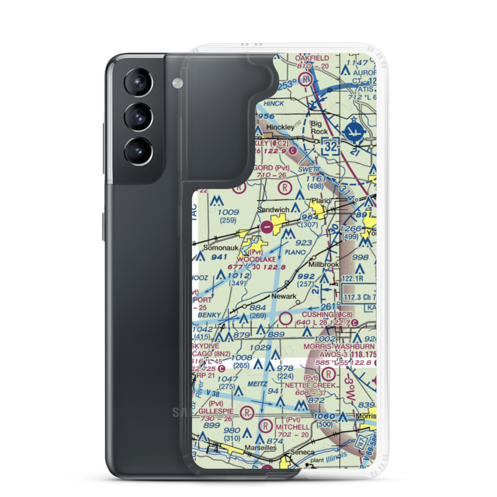 Hemmingsen Airport (93LL) VFR Sectional Samsung Case Samsung Galaxy S21 model shown