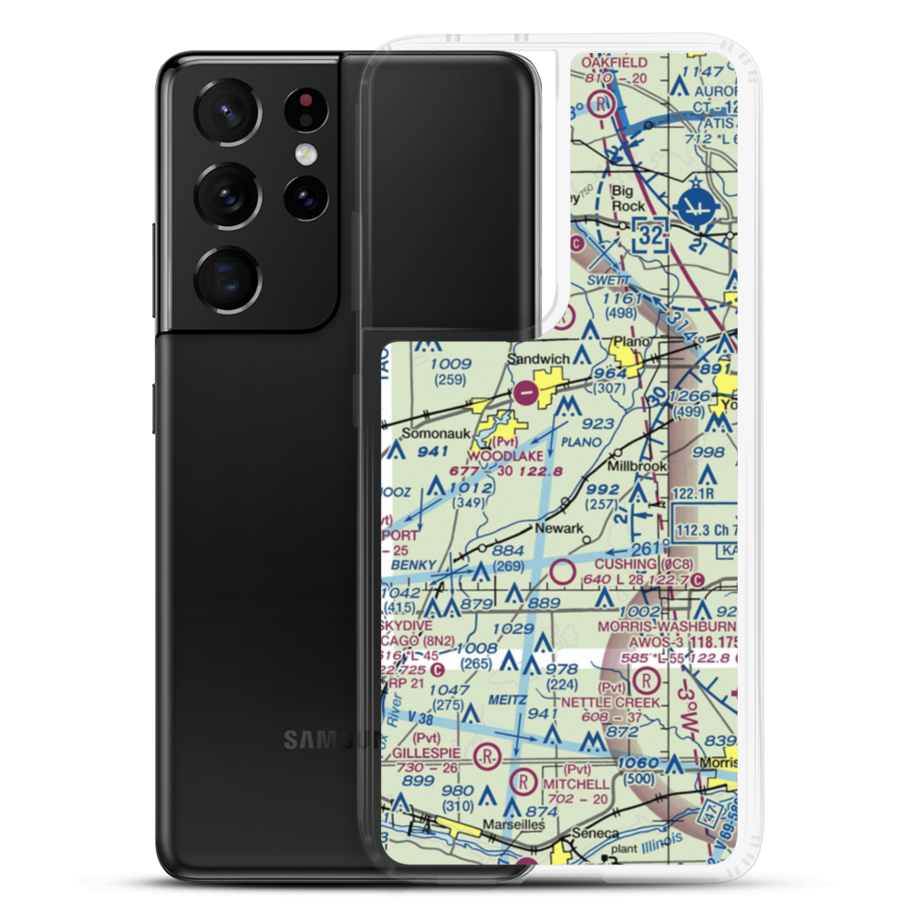 Hemmingsen Airport (93LL) VFR Sectional Samsung Case Samsung Galaxy S21 Ultra model shown