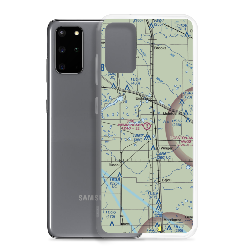 Hemmingsen Private Airport (76MN) VFR Sectional Samsung Case Samsung Galaxy S20 Plus model shown