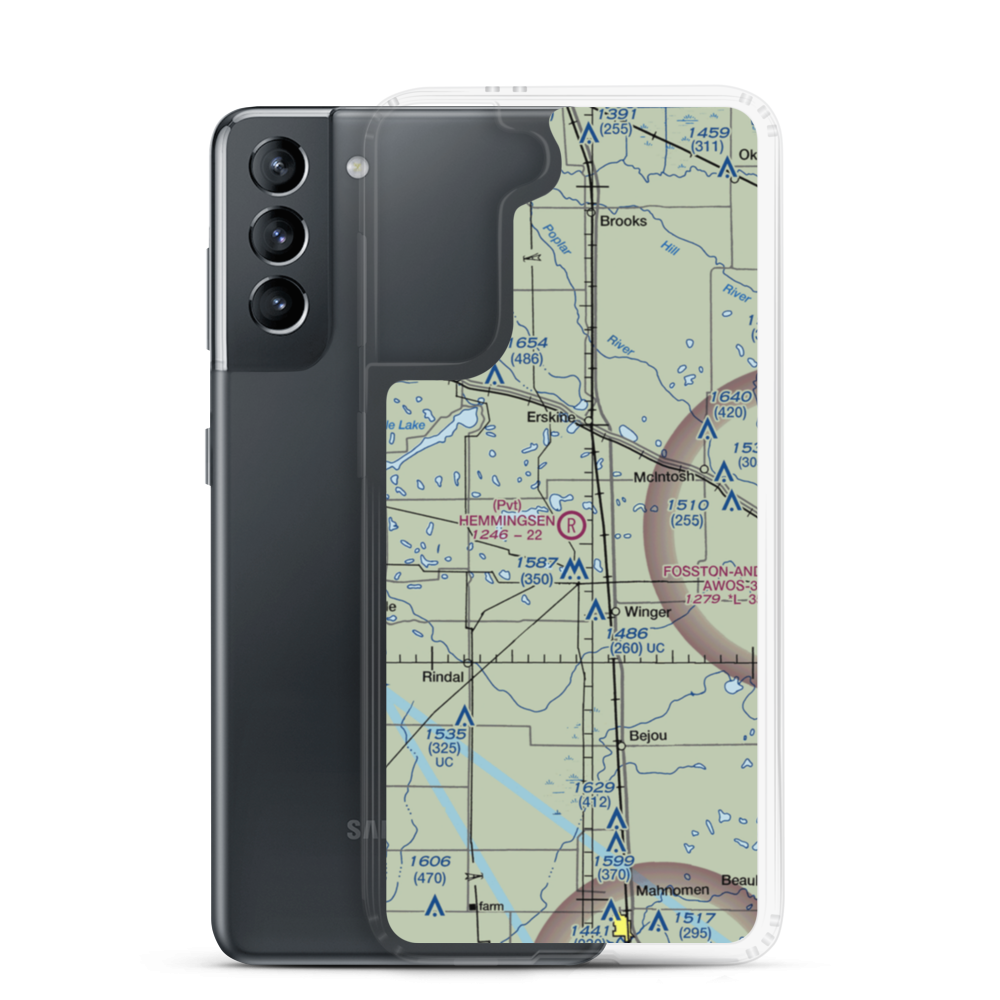 Hemmingsen Private Airport (76MN) VFR Sectional Samsung Case Samsung Galaxy S21 model shown