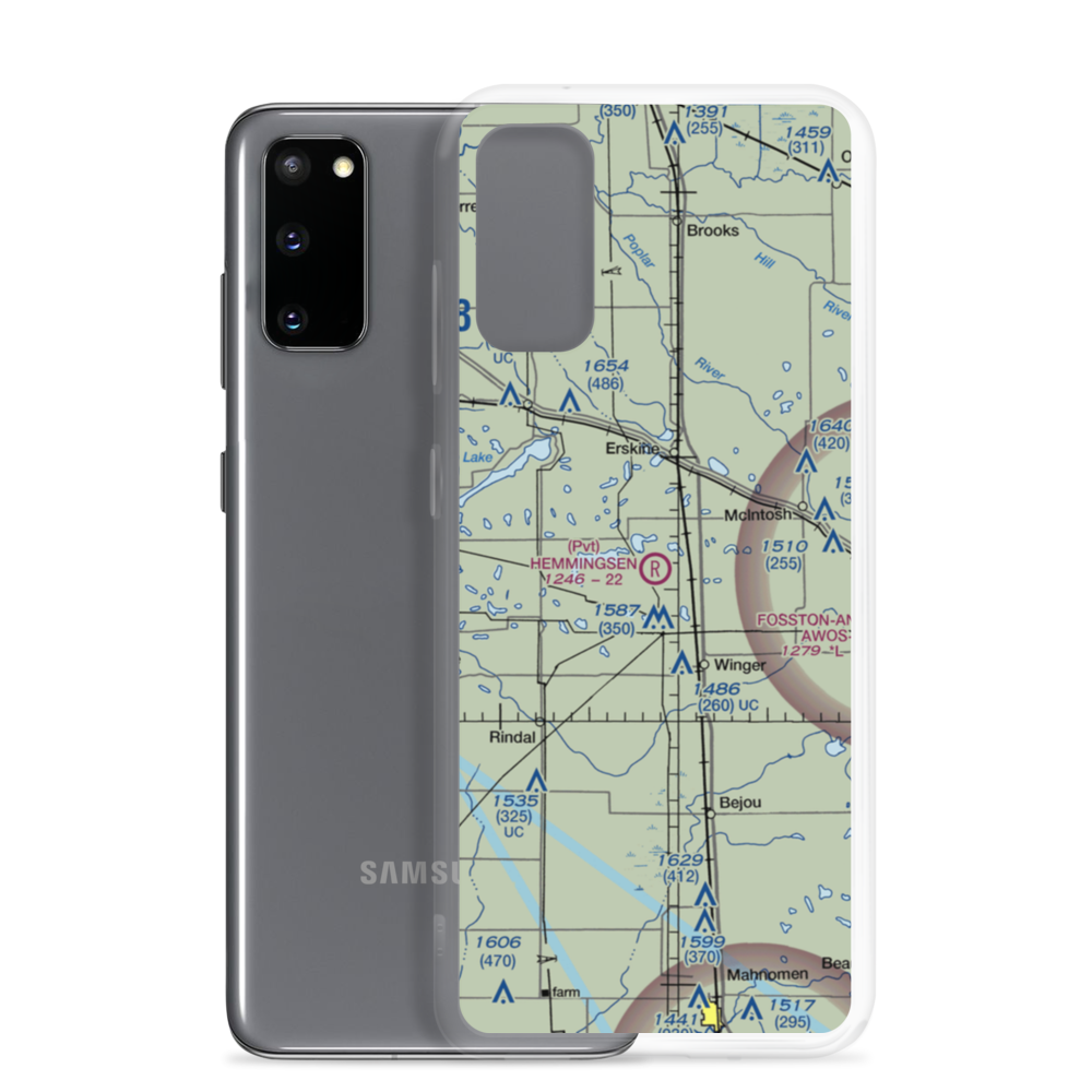 Hemmingsen Private Airport (76MN) VFR Sectional Samsung Case Samsung Galaxy S20 model shown